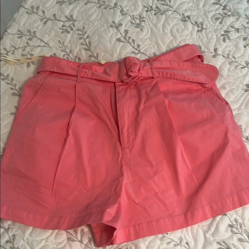 Women's Pink Belted Shorts